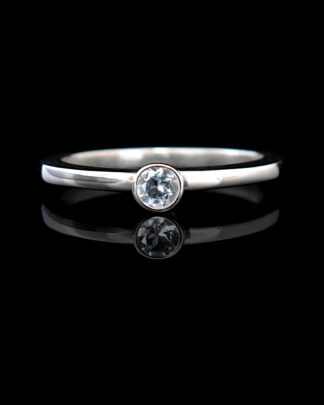 white topaz silver ring