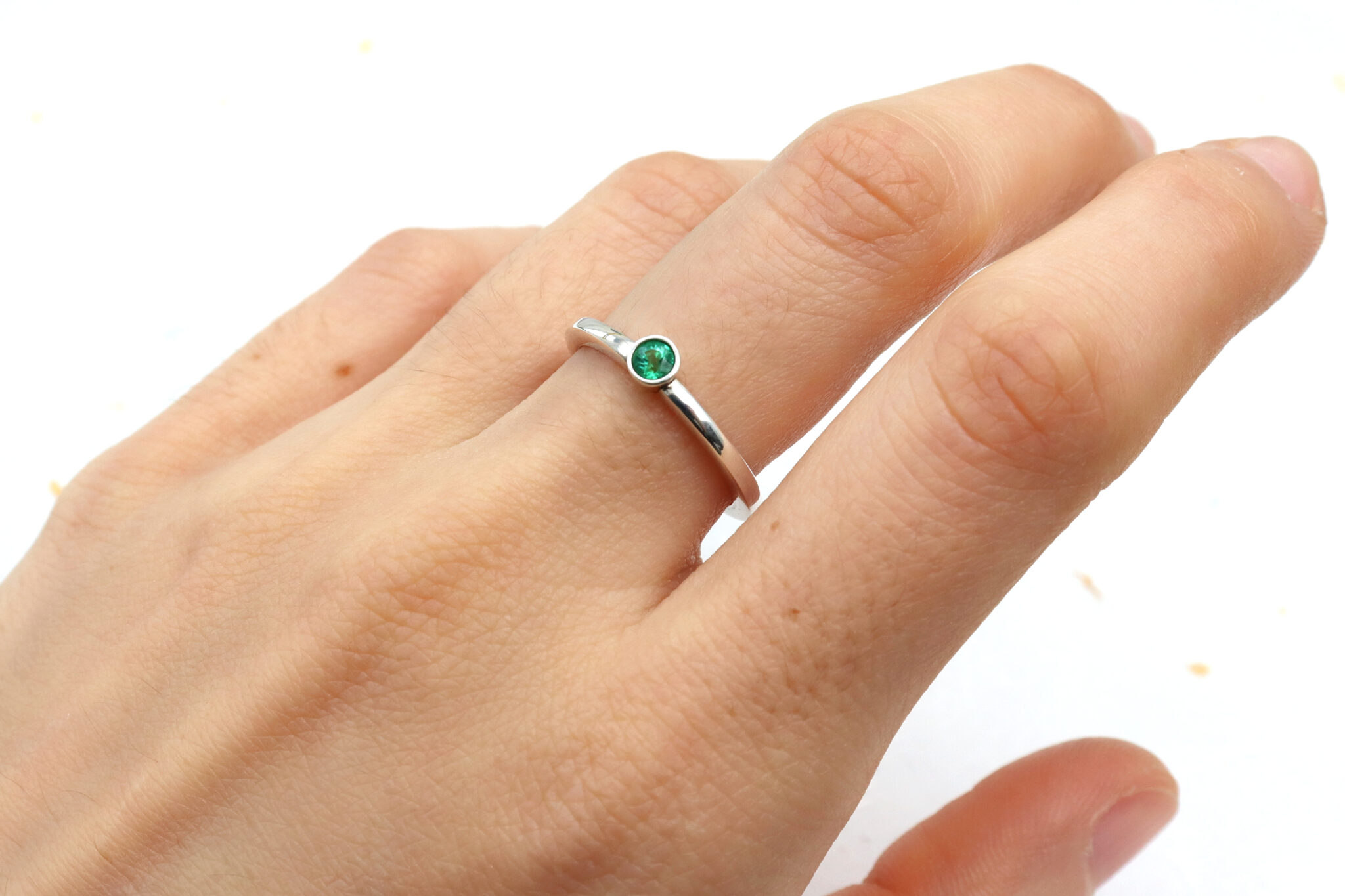 Square obsidian ring emerald main image 1